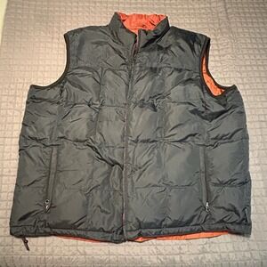 Eddie Bauer Vest Men's XL Gray/Black Puffer Lightweight Goose Down